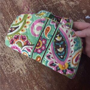 Vera Bradley Floral Paisley Quilted Wallet in Turquoise, Pink, Brown
